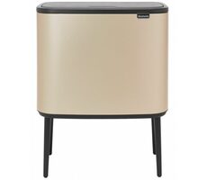 Brabantia Bo Touch Odpadkový koš na tříděný odpad 3 x 11 L champagne / 54 x 68 x 31.2 cm