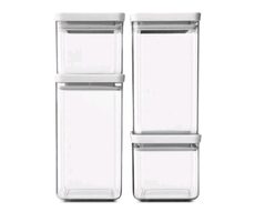 Brabantia TASTY+ Dózy na potraviny 4ks světle šedá / 2 x 0.7l & 2 x 1.6 l 