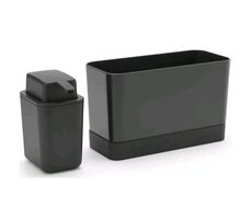 Brabantia Organizér ke dřezu s dávkovačem tmavě šedá / plast /  8.5 x 19 x 13.5 cm