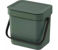 Brabantia Sort & Go Odpadkový koš 3L zelená / s rukojetí / plast  / 18.8 x 17.4 x 13.9 cm