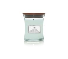 WoodWick Sagewood & Seagrass 85g  - váza malá / doba hoření: až  20h