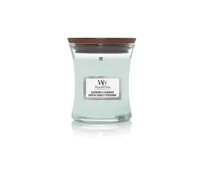 WoodWick Sagewood & Seagrass 85g  - váza malá / doba hoření: až  20h