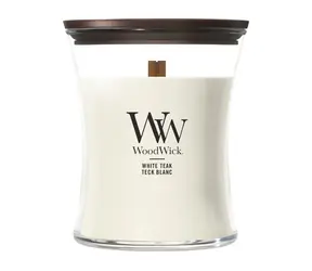 WoodWick White Teak 275g  - váza střední / doba hoření: až 65h