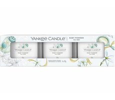 Yankee Candle Baby Powder - Sada votivních svíček plněných ve skle 3x 37g / doba hoření: až 3x 10h
