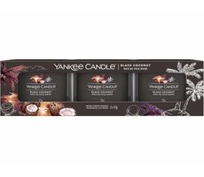 Yankee Candle Black Coconut - Sada votivních svíček plněných ve skle 3x 37g / doba hoření: až 3x 10h