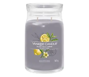 Yankee Candle Signature Black Tea & Lemon velká sklenice 567g / doba hoření až: 90h
