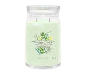 Yankee Candle Signature Cucumber Mint Cooler velká sklenice 567g / doba hoření až: 90h