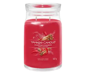 Yankee Candle Signature Sparkling Cinnamon velká sklenice 567g / doba hoření až: 90h