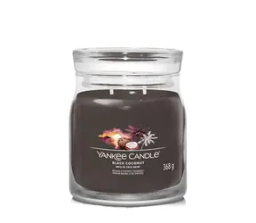 Yankee Candle Signature Black Coconut střední sklenice 368g / doba hoření až: 50 h