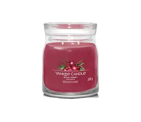 Yankee Candle Signature Black Cherry střední sklenice 368g / doba hoření až: 50 h