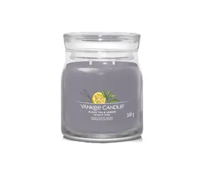 Yankee Candle Signature Black Tea & Lemon střední sklenice 368g / doba hoření až: 50 h