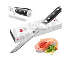 KozyGear KG 18052 Premier Vykošťovací nůž černá / délka čepele 15 cm / 67 vrstvá ocel