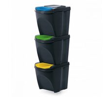 PROSPERPLAST SORTIBOX 3 x 25 l černá / Odpadkový koš 