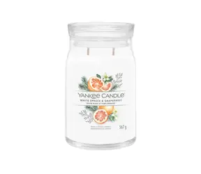Yankee Candle Signature White Spruce & Grapefruit 567g - svíčka velká 2 knoty / doba hoření: až 90h