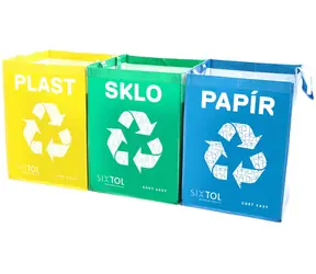 SIXTOL SORT EASY 3 BASIC 3 x 36 l / Tašky na tříděný odpad / 30x30x40 cm / 3 ks 