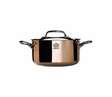 De Buyer Prima Matera Hrnec s pokličkou na indukci 28 cm / 8 l / měď + nerezová ocel  
