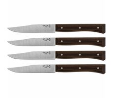 Opinel Faccete 11 cm tmavý jasan / Sada stolních nožů / 4 ks 