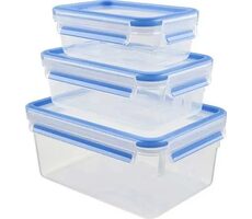 Emsa Clip&Close Skleněné krabičky na potraviny 0.45 l modrá / 3 ks