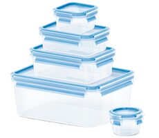 Emsa Food Clip&Close Sada dóz na potraviny 0.15 l + 0.25 l + 0.55 l + 1 l + 3.7 l modrá 