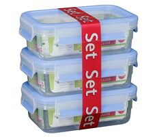 Emsa Food Clip&Close Sada dóz na potraviny 3x 0.55 l modrá 