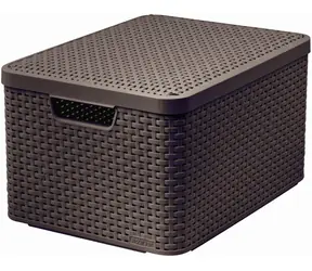 Curver Rattan Úložný košík s víkem 30 l hnědá