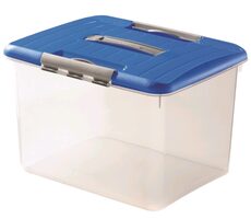 Curver Optima Úložný box s víkem s madlem 30 l modrá / 42.8 x 34 x 28 cm