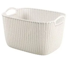 Curver Knit Úložný koš 19 l bílá / 40 x 23 x 30 cm