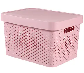 Curver Infinity Úložný box s víkem 17 l růžová / 36 x 27 x 22 cm
