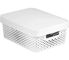 Curver Infinity Úložný box s víkem - Perforovaný 11 l bílá / 36 x 27 x 14 cm / doprodej