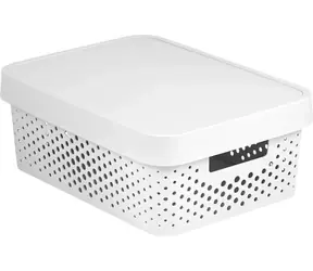 Curver Infinity Úložný box s víkem - Perforovaný 11 l bílá / 36 x 27 x 14 cm / doprodej