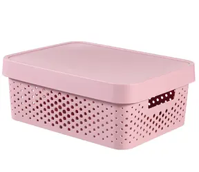 Curver Infinity Úložný box s víkem 11 l růžová / 36 x 27 x 14 cm  / doprodej