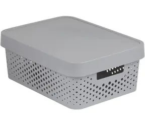 Curver Infinity Úložný box s víkem 11 l šedá / 36 x 27 x 14 cm 