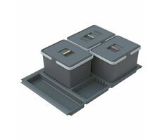 Elletipi METROPOLIS 12+12+12 L Výsuvný vestavný odpadkový koš (08050)