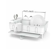 Simplehuman Odkapávač na nádobí s držákem na skleničky bílá