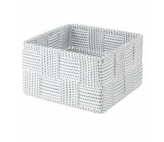 Compactor Toronto - košík S bílo-šedá / Úložný organizér do zásuvky / 12 x 12 x 7 cm