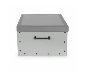 Compactor Boston šedá / Skládací úložná krabice - karton box / 50 x 40 x v.25 cm