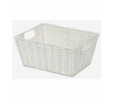 Compactor ETNA Ručně pletený úložný košík bílá / 31 x 24 x 14 cm