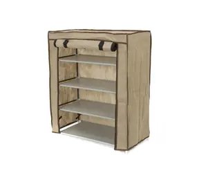 Compactor Oxford Textilní botník - 4 patra béžová / 59 x 29 x 72 cm 