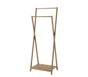 Compactor Stender Bamboo Bambusový věšák na oblečení - dvojitý / 60 x 34 x 142/162cm