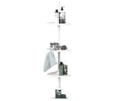 Compactor rohová tyč s nastavitelnými poličkami do sprchy lakovaná ocel - plast