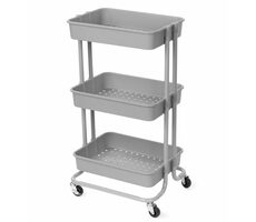 Compactor Grena Koupelnový vozík s kolečky - 3 police šedá / 43 x 34.8 x 75 cm