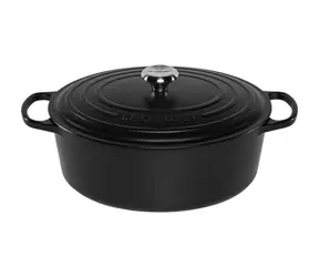 Le Creuset Signature Oválný hrnec s poklicí 33 cm černá