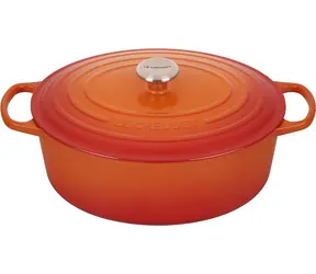 Le Creuset Signature Oválný hrnec s poklicí 33 cm oranžová