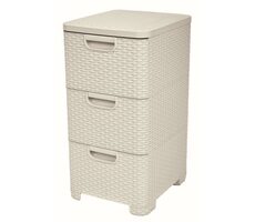 Curver Style Regál se zásuvkami 3x 14L krémově-bílá