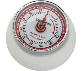 ZASSENHAUS 72242 Speed Retro Kuchyňská magnetická minutka bílá / průměr 7 cm