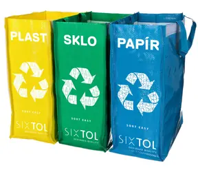 SIXTOL SORT EASY 3 SLIM 3 x 22 l / Tašky na tříděný odpad / 18x30x40 cm / 3 ks 