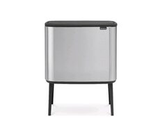 Rozbaleno - Brabantia Bo Touch Odpadkový koš na tříděný odpad 11 + 23 L matná stříbrná / 54 x 68 x 31.2 cm / rozbaleno