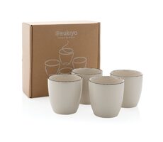 Ukiyo Sada 4ks keramických hrnečků 120ml bílá