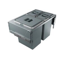 Elletipi BLOCK U-SINK 2.0 18+12+12 L Vestavný výsuvný odpadkový koš (PBR A3560B) / pro skříňky o šířce 60 cm 