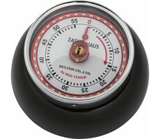 Rozbaleno - ZASSENHAUS 72310 Speed Retro Kuchyňská magnetická minutka černá / průměr 7 cm / rozbaleno